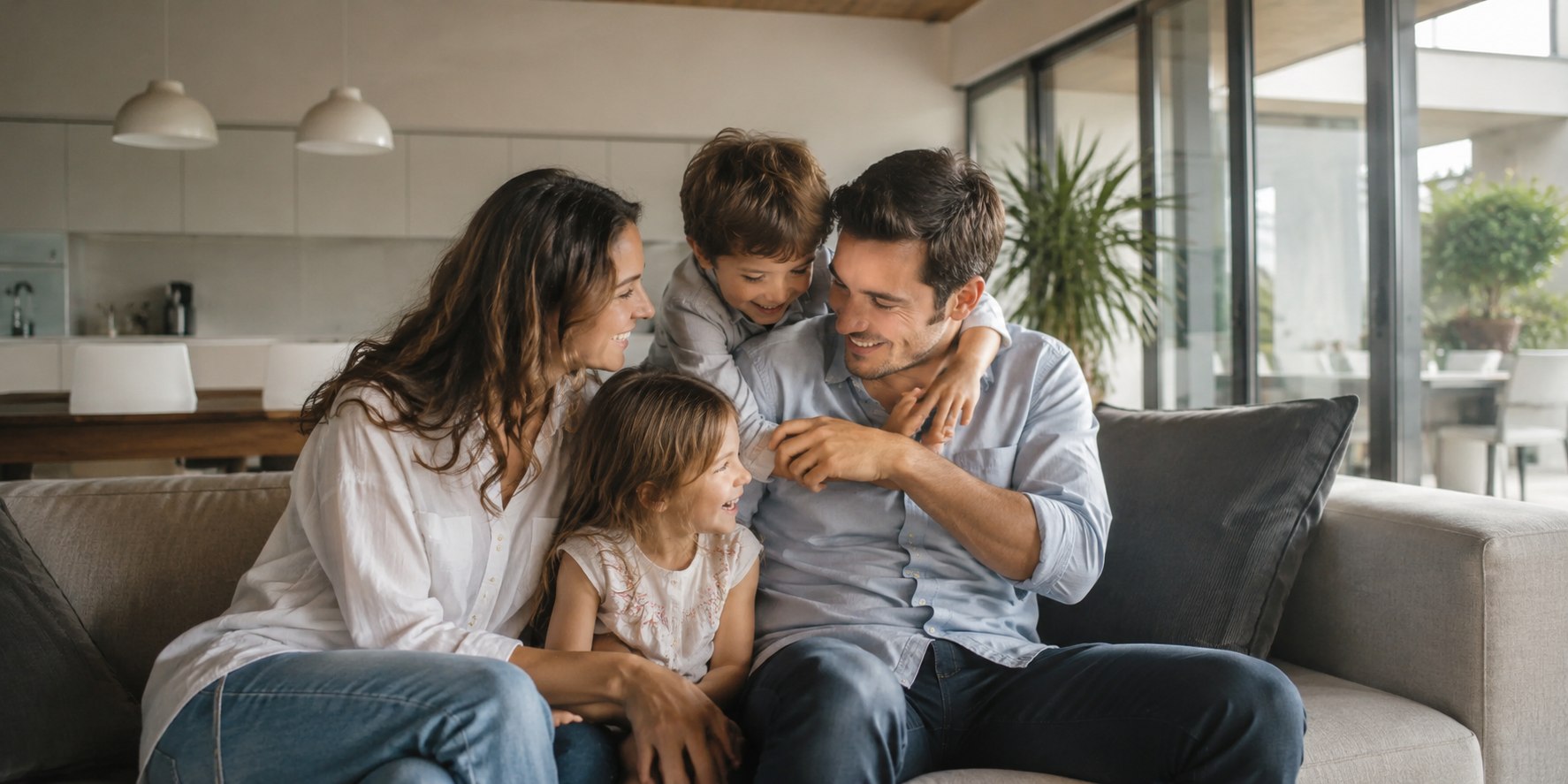 Famiglia svizzera in salotto, ottimizzazione cassa malati e assicurazione LAMal LCA